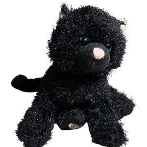 Ganz Webkinz Black Cat Plush Stuffed Animal Retired HM013 Shimmer Fur